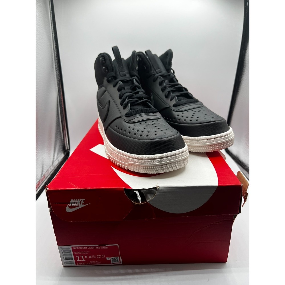 Nike Court Vision Winter‎ Black/Phantom Men's 11.5 Mid Top Sneakers-Assorted NWB